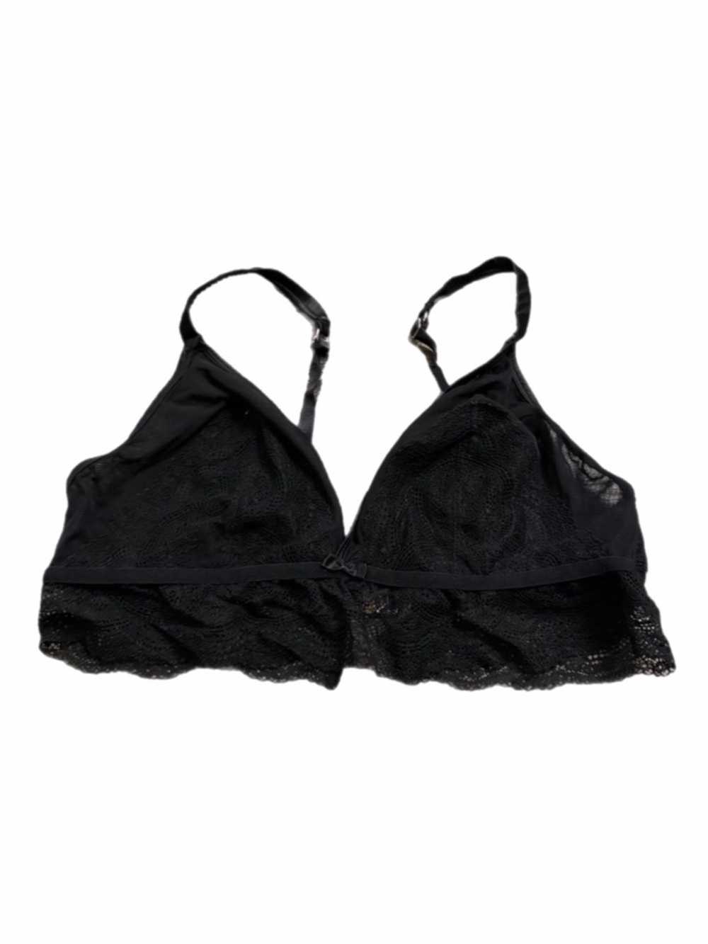 Y2K European Vintage New Look Lace Longline Bralette (Black) Size XL